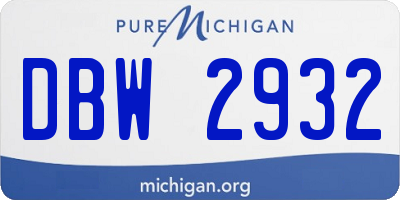 MI license plate DBW2932