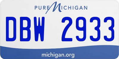 MI license plate DBW2933
