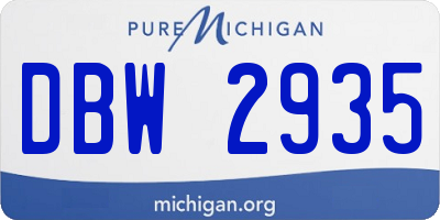 MI license plate DBW2935