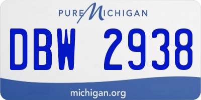 MI license plate DBW2938