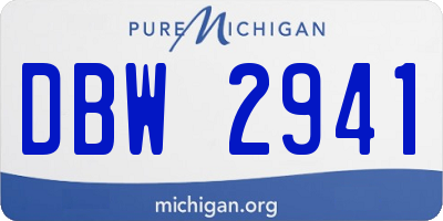 MI license plate DBW2941