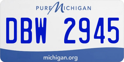 MI license plate DBW2945