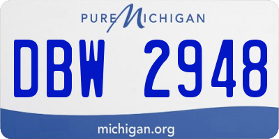 MI license plate DBW2948