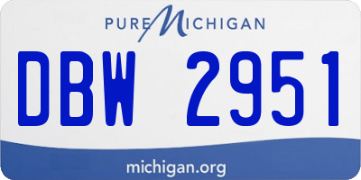 MI license plate DBW2951