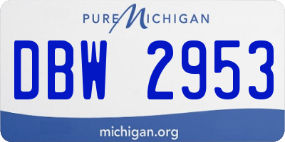MI license plate DBW2953