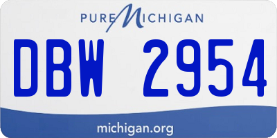 MI license plate DBW2954
