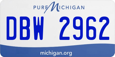 MI license plate DBW2962