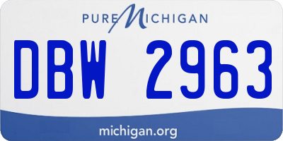 MI license plate DBW2963