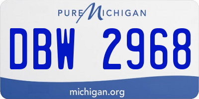 MI license plate DBW2968