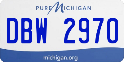 MI license plate DBW2970