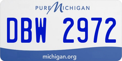MI license plate DBW2972