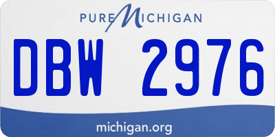 MI license plate DBW2976