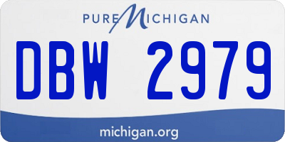 MI license plate DBW2979