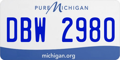 MI license plate DBW2980