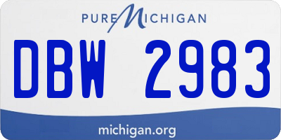 MI license plate DBW2983