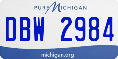 MI license plate DBW2984