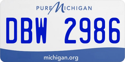 MI license plate DBW2986