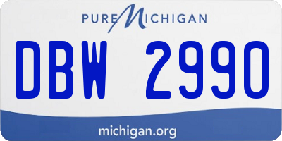 MI license plate DBW2990