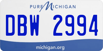 MI license plate DBW2994