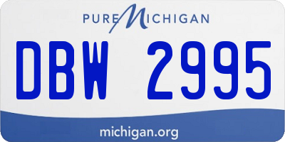 MI license plate DBW2995