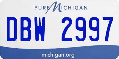 MI license plate DBW2997