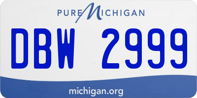 MI license plate DBW2999