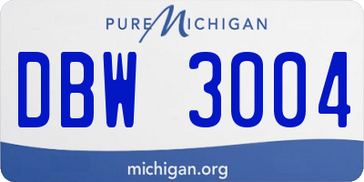 MI license plate DBW3004