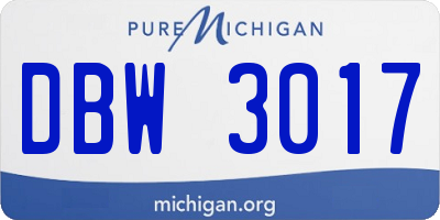 MI license plate DBW3017