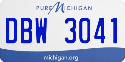 MI license plate DBW3041