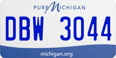 MI license plate DBW3044