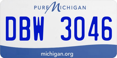 MI license plate DBW3046