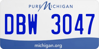 MI license plate DBW3047