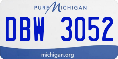 MI license plate DBW3052