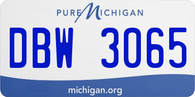 MI license plate DBW3065