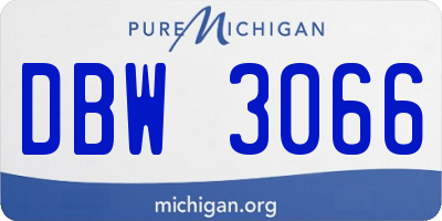 MI license plate DBW3066