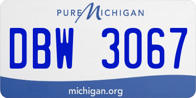 MI license plate DBW3067