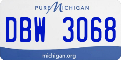 MI license plate DBW3068