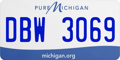 MI license plate DBW3069