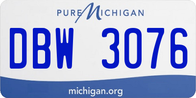 MI license plate DBW3076