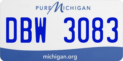 MI license plate DBW3083
