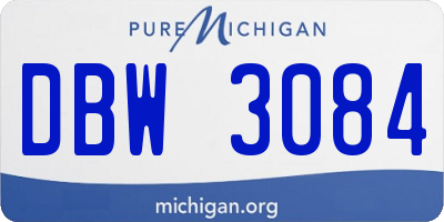 MI license plate DBW3084