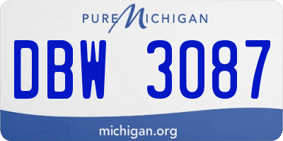 MI license plate DBW3087