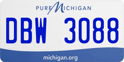 MI license plate DBW3088