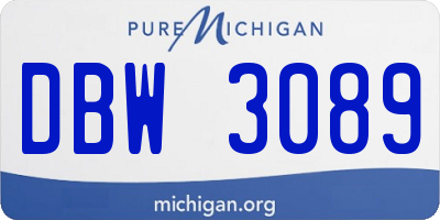 MI license plate DBW3089