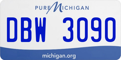 MI license plate DBW3090