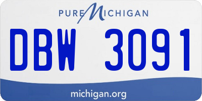 MI license plate DBW3091