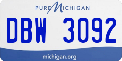 MI license plate DBW3092