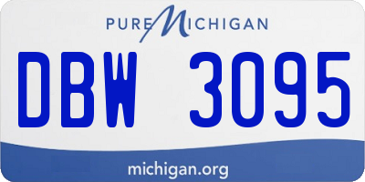 MI license plate DBW3095