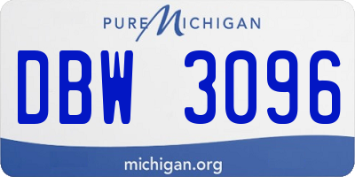 MI license plate DBW3096