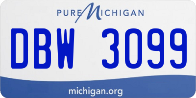 MI license plate DBW3099